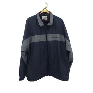 Champion Authentic Athletic Apparel Blue/Grey Nylon Full Zip Jacket Size XXL